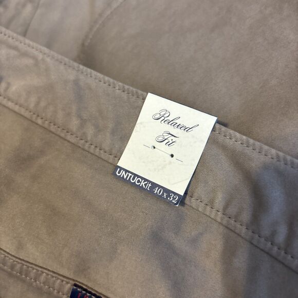 Untuckit Mens 40 x 32 Pants Grey Relaxed Fit Chino New Brand New With Tags - Picture 12 of 13